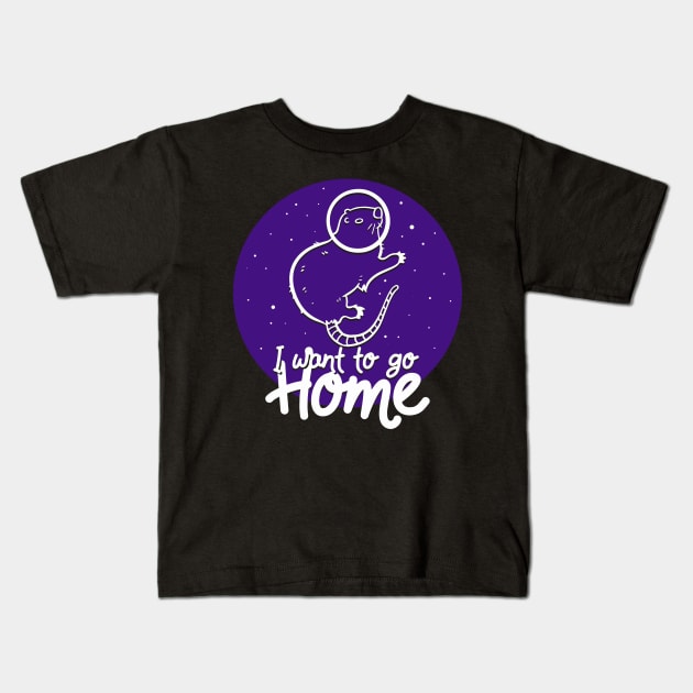 SPACE / POSSUM: I Want To Go Home Kids T-Shirt by woormle